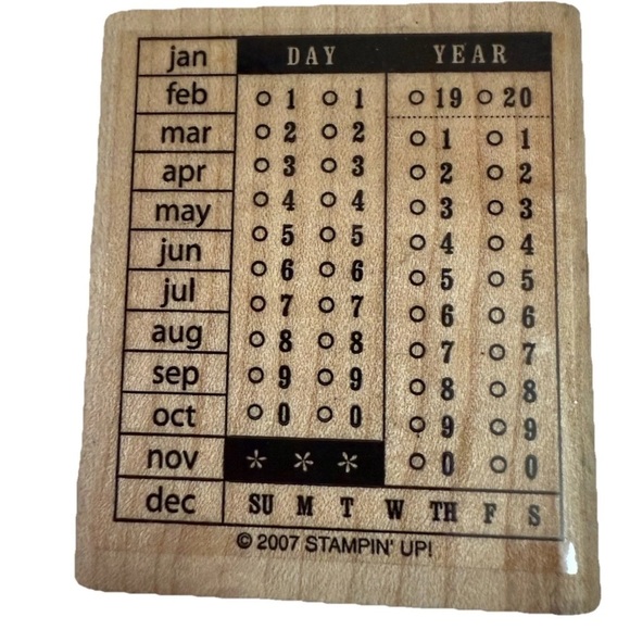 Stampin' Up! Perpetual Calendar Stamp - Black and Brown - Picture 1 of 1